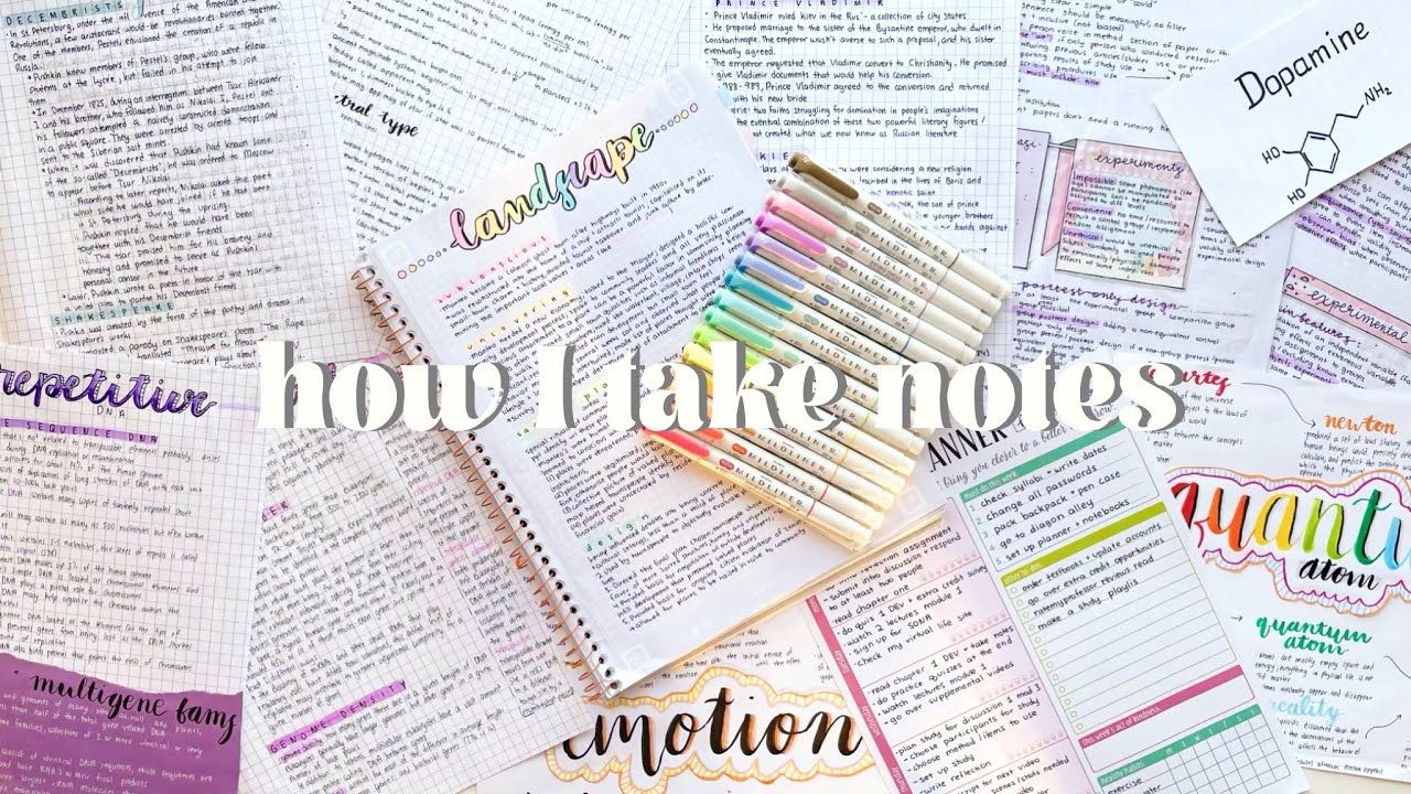 a YouTube thumbnail displaying images of pretty notes